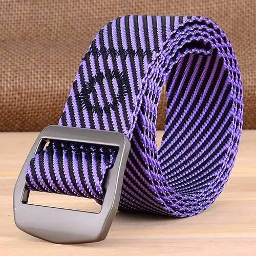 120CM Mens Twill Nylon Tactical Belt Durable Casual Alloy Buckle Jeans Waistband