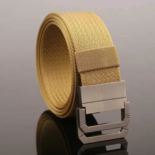 130CM Mens Double Ring Buckle Belt Nylon Military Tactical Durable Sport Jeans Waistband