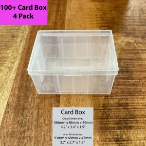 4 Pack or 8 Pack BitBins 100  Card Box, Hold 75 Sleeved Card or 142 Un-sleeved, Snap Top, Shatterproof, Durable
