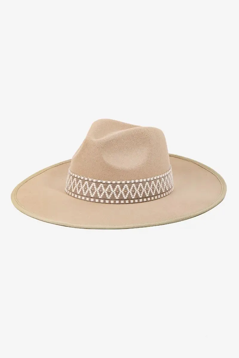 BOHO BRAIDED BAND FEDORA HAT