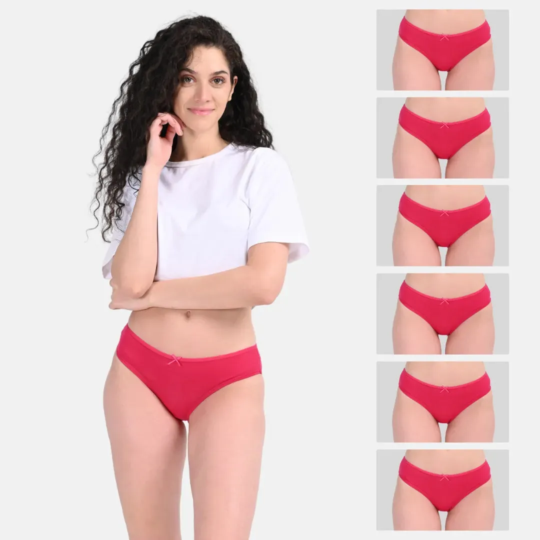BrZee Bikinis | Lightweight Cotton-Elastane Fabric | Super Stretchy For Comfort | No Visible Panty Lines | Pack Of 6
