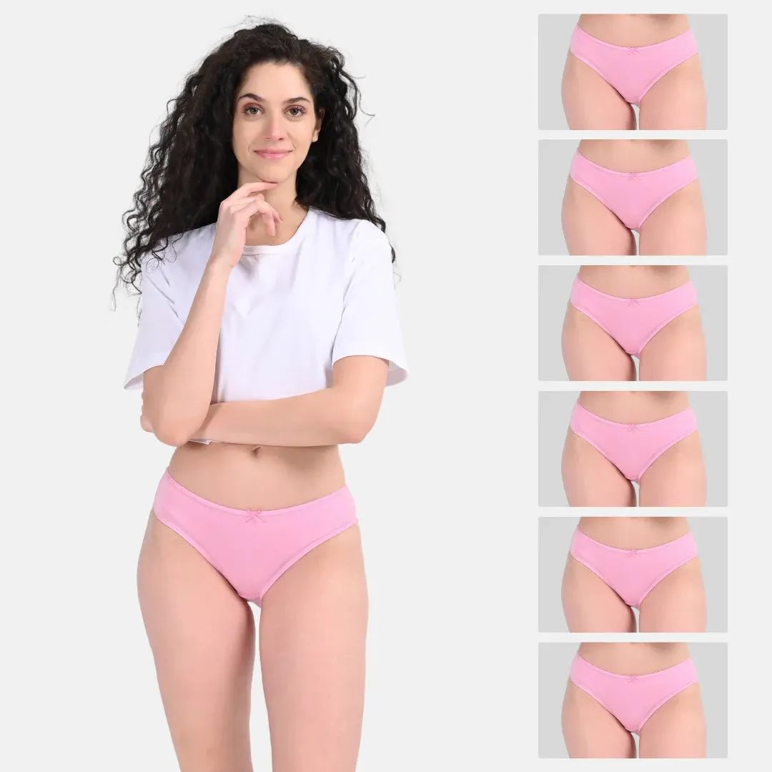 BrZee Bikinis | Lightweight Cotton-Elastane Fabric | Super Stretchy For Comfort | No Visible Panty Lines | Pack Of 6