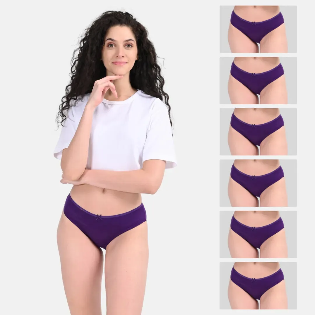 BrZee Bikinis | Lightweight Cotton-Elastane Fabric | Super Stretchy For Comfort | No Visible Panty Lines | Pack Of 6