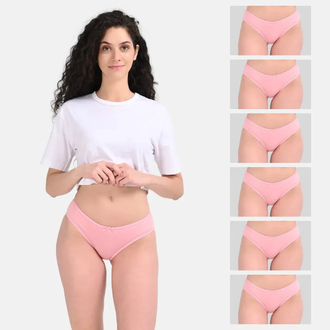 BrZee Bikinis | Lightweight Cotton-Elastane Fabric | Super Stretchy For Comfort | No Visible Panty Lines | Pack Of 6