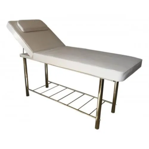Clinton Massage Wax Bed with Rack Chrome Legs White 120 kg