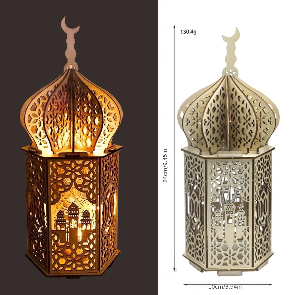 Eid Wooden Lighthouse Palace Decoration - Creative Holiday and Birthday Party Room Decor Accessory