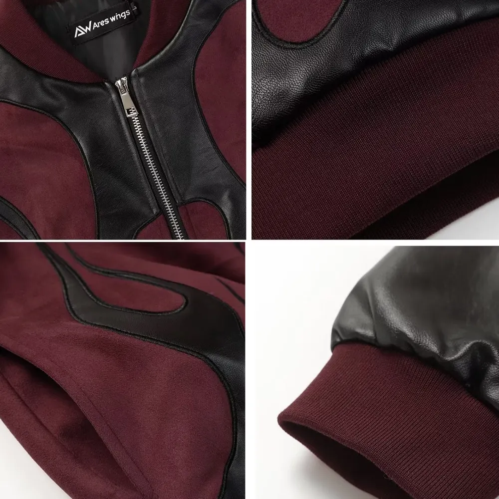 Flame Suede Contrast Leather Jacket