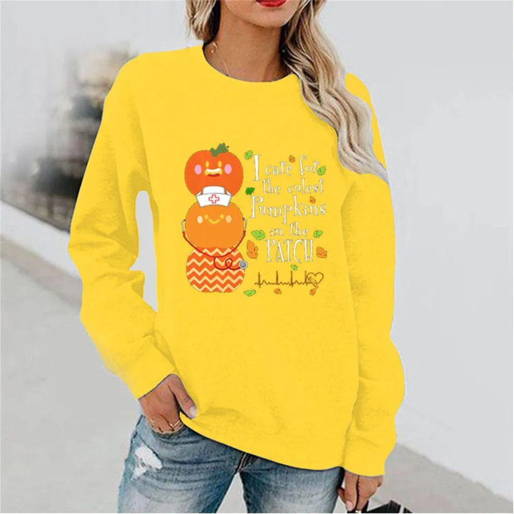 Graphic long Sleeve Shirts Three pumpkins