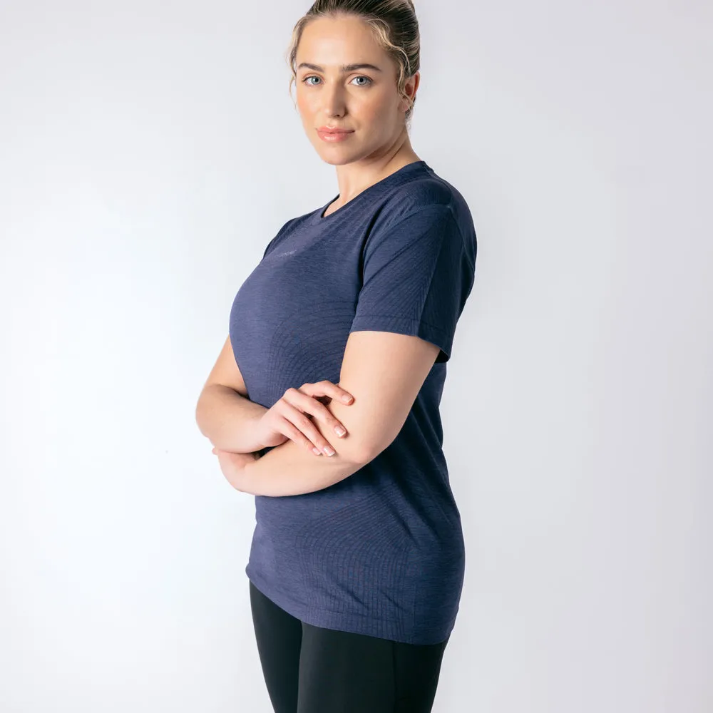 Laser Seamless Workout Tee - True Navy