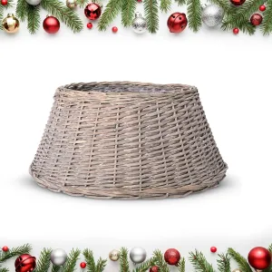 Olsen & Smith Christmas Tree Skirt - Festive Christmas Tree Base Cover Willow Xmas Tree Skirt 40x58x26 for Christmas Decorations - Durable Wicker Skirt for Christmas Trees