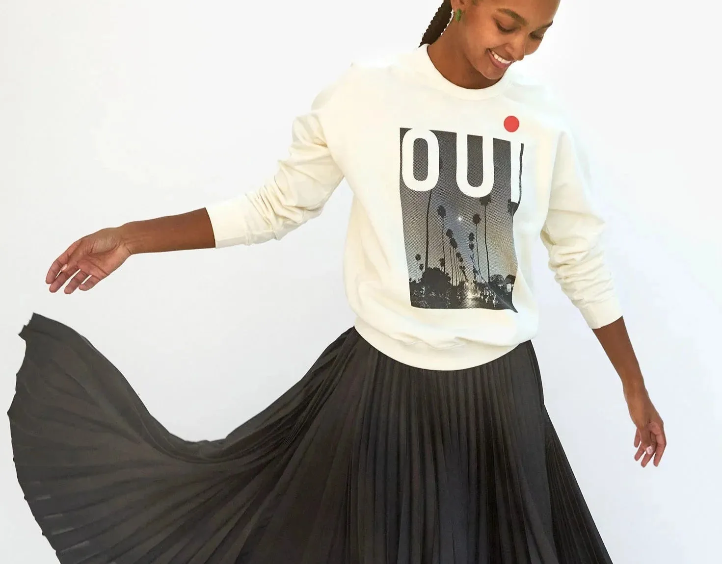 Oui oversized sweatshirt - cream